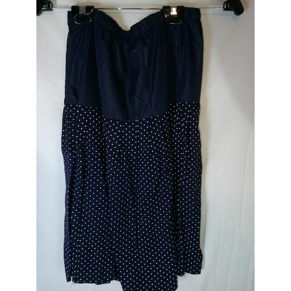 Vintage Miss Darby Womens Navy Polka Dot Double Breasted Skirt Suit Set Size 12
